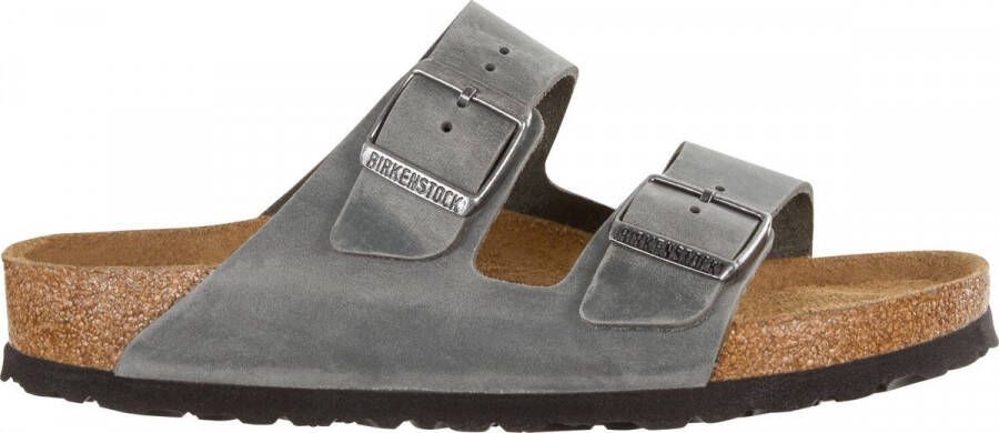 Birkenstock Arizona Slippers Iron Narrow fit | Grijs | Leer - Foto 14