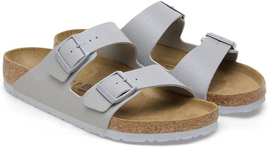 Birkenstock Arizona Slippers Saffiano Stone Coin Normale Pasvorm Unisex