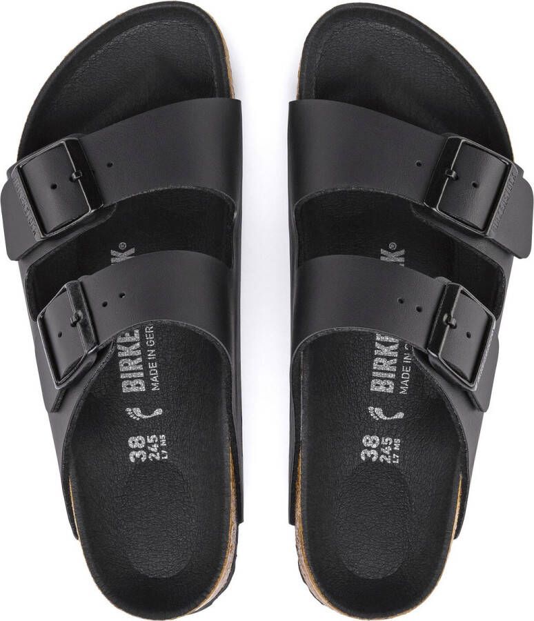 Birkenstock Arizona Slippers Triple Black Narrow-fit Zwart Imitatieleer