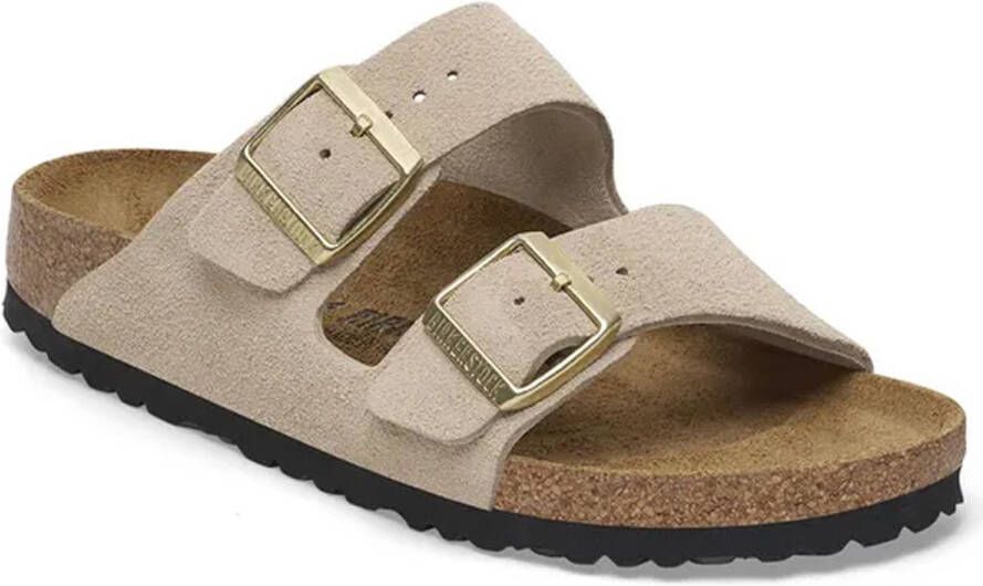 Birkenstock Arizona Suede Leather Sandcastle Narrow Fit