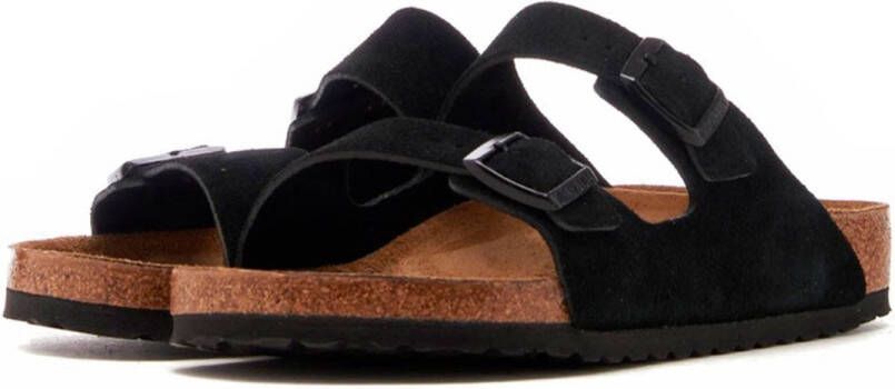 Birkenstock Velours sandaal met ergonomisch voetbed