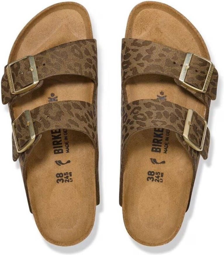 Birkenstock Sandalen Arizona Synthetic Leo Narrow Khaki
