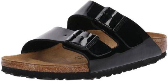 Birkenstock Arizona Slippers Black Patent Narrow fit | Zwart | Imitatieleer