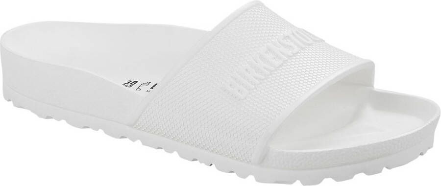 Birkenstock ‘Barbados’ slides with logo Wit