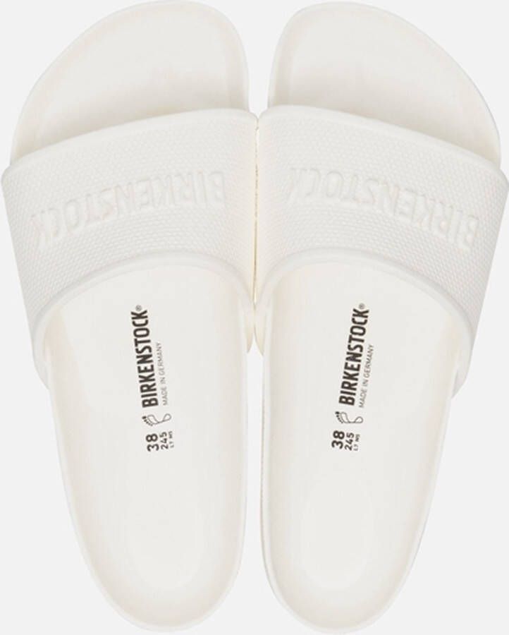 Birkenstock ‘Barbados’ slides with logo Wit