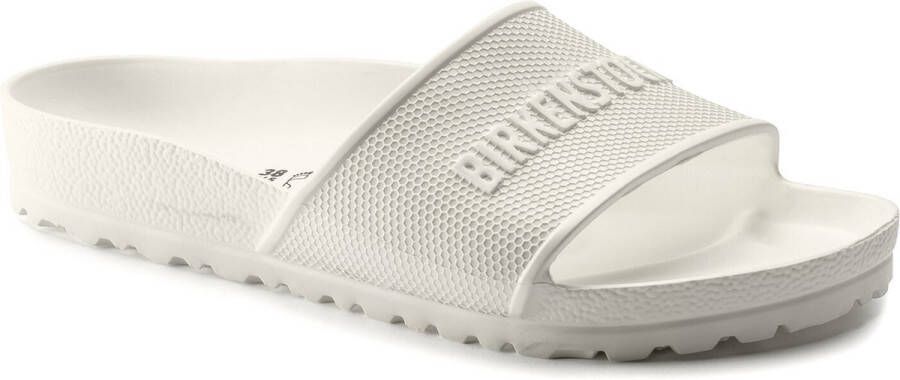 Birkenstock ‘Barbados’ slides with logo Wit