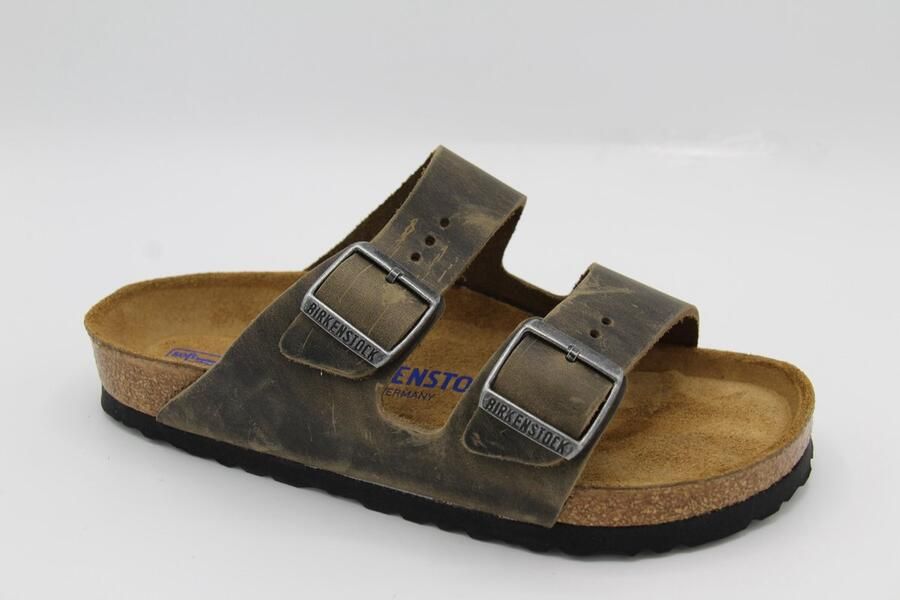 BIRKENSTOCK Slippers Heren Arizona Heren Maat: 48 Materiaal: Leer Kleur: Groen - Foto 3