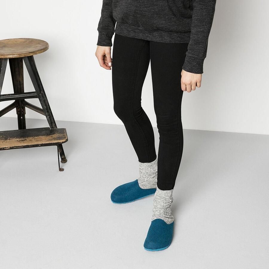 Birkenstock Amsterdam Pantoffels Petrol Regular fit | Aqua | Wolvilt - Foto 2