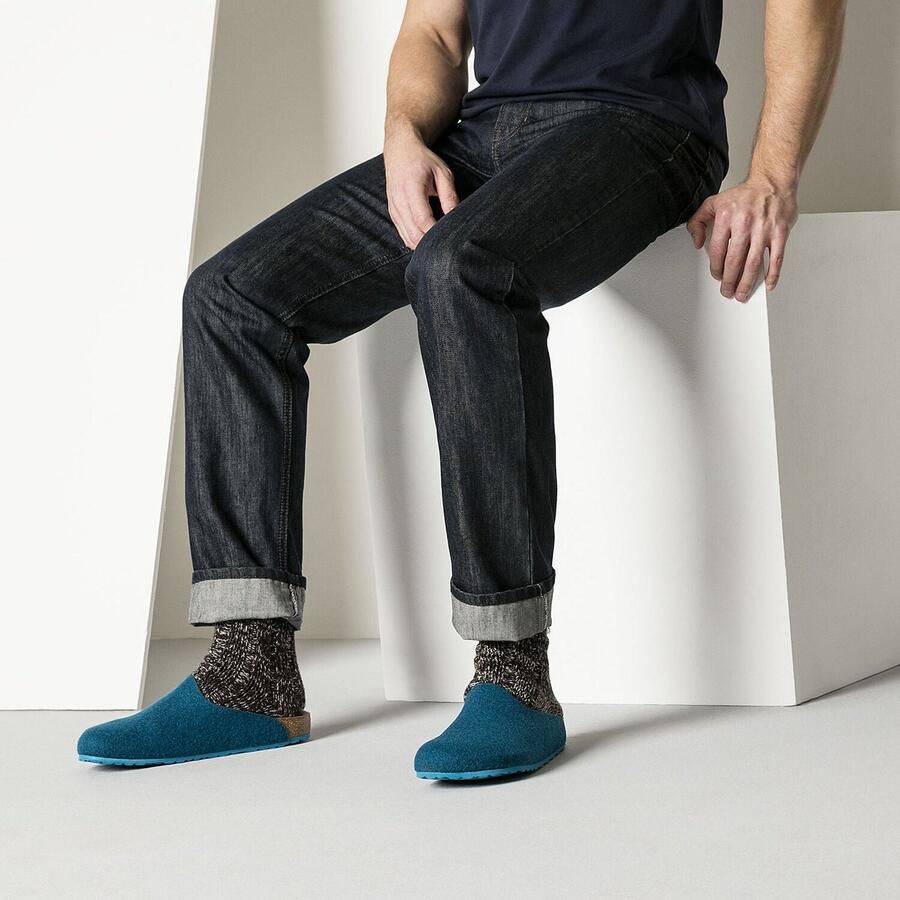 Birkenstock Amsterdam Pantoffels Petrol Regular fit | Aqua | Wolvilt - Foto 3