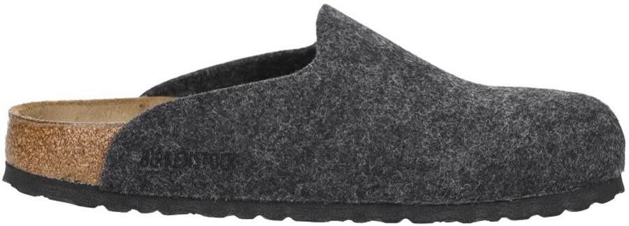Birkenstock Amsterdam Wool Pantoffels Open Donkergrijs