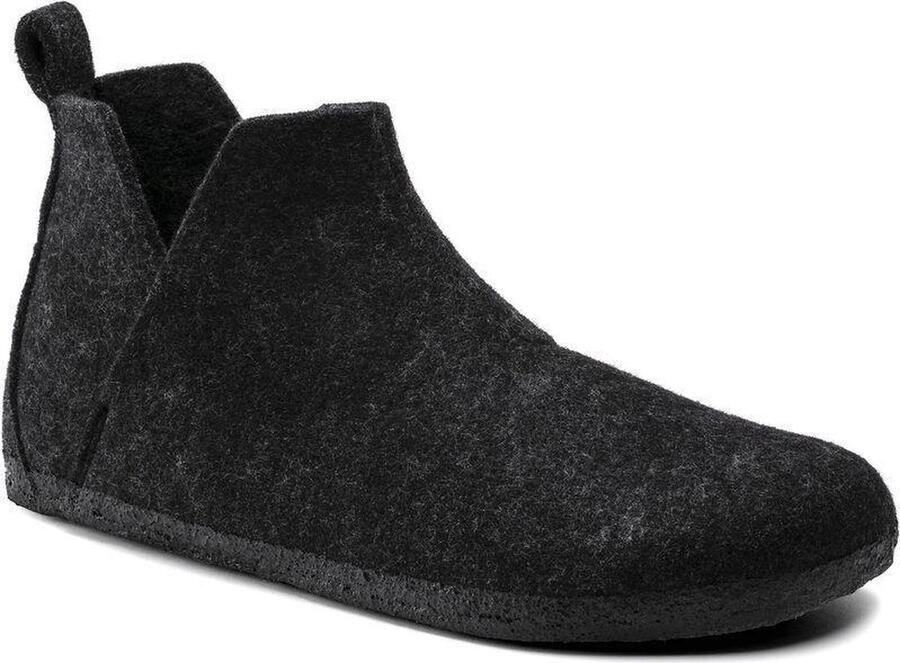 Birkenstock Andermatt Pantoffels Anthracite Narrow fit | Zwart | Wolvilt