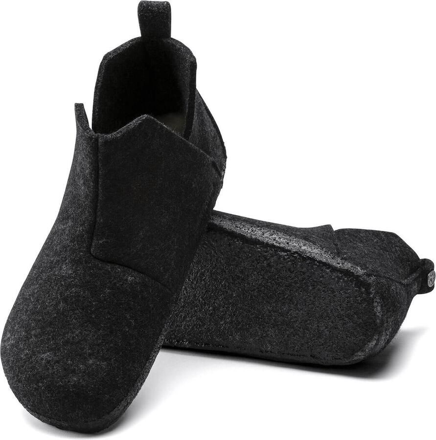 Birkenstock Andermatt Pantoffels Anthracite Narrow fit | Zwart | Wolvilt - Foto 4