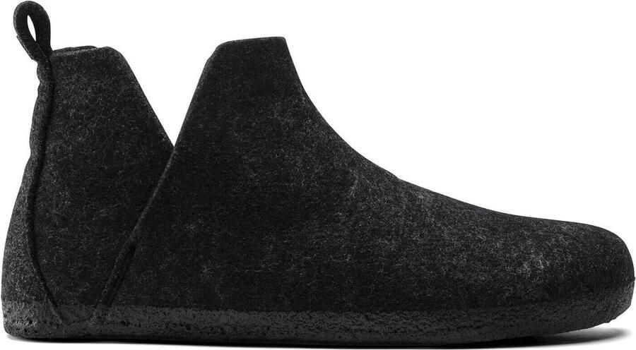 Birkenstock Andermatt Pantoffels Anthracite Regular fit | Zwart | Wolvilt