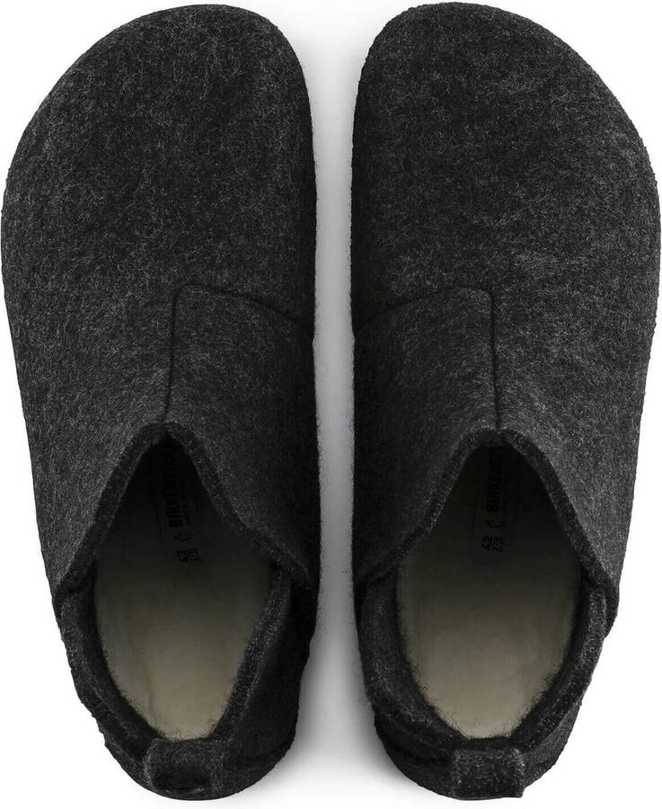 Birkenstock Andermatt Pantoffels Anthracite Narrow fit | Zwart | Wolvilt - Foto 6