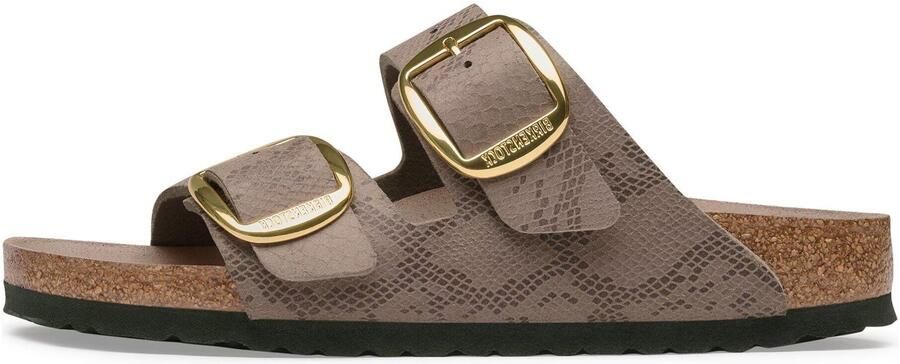 Birkenstock Arizona Big Buckle Python leren slippers met dierenprint taupe - Foto 10