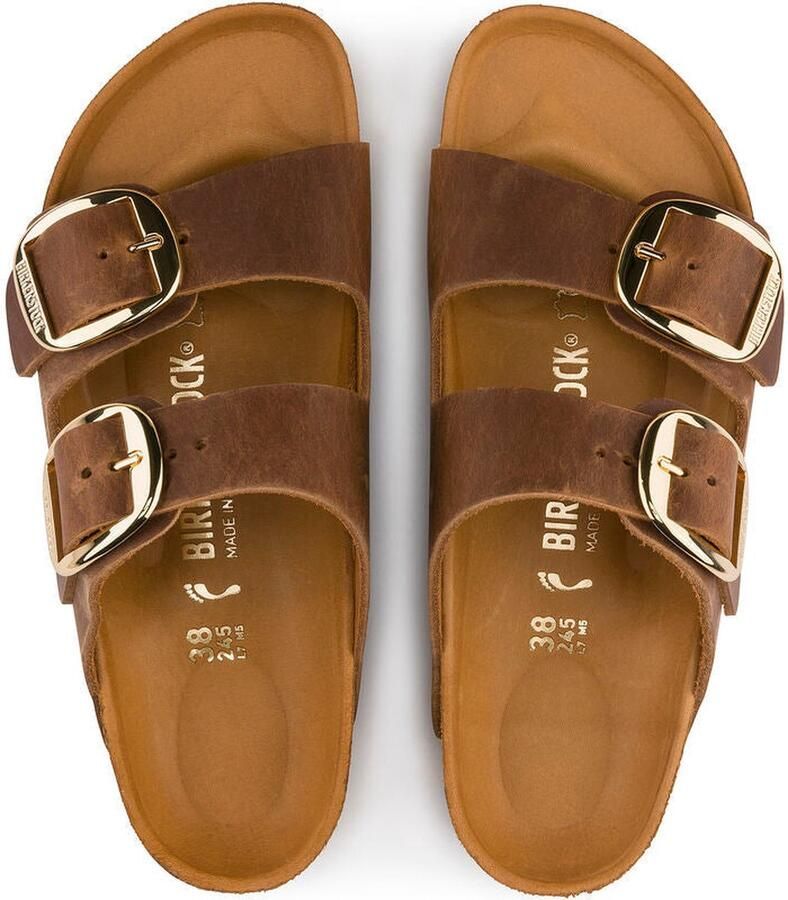 Birkenstock Damessandalen Arizona Big Buckle Natural Leather Oiled Etroit Bruin Dames - Foto 4