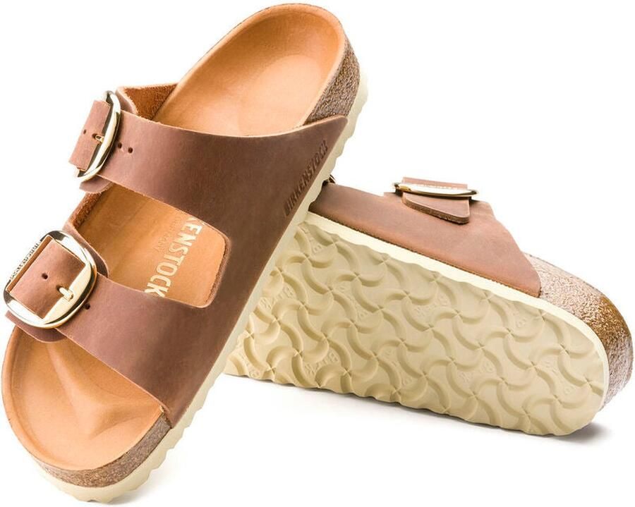 Birkenstock Damessandalen Arizona Big Buckle Natural Leather Oiled Etroit Bruin Dames - Foto 5