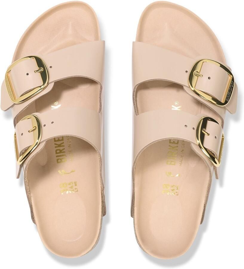 Birkenstock Arizona Big Buckle Slippers High-Shine New Beige Normale Pasvorm Vrouwen