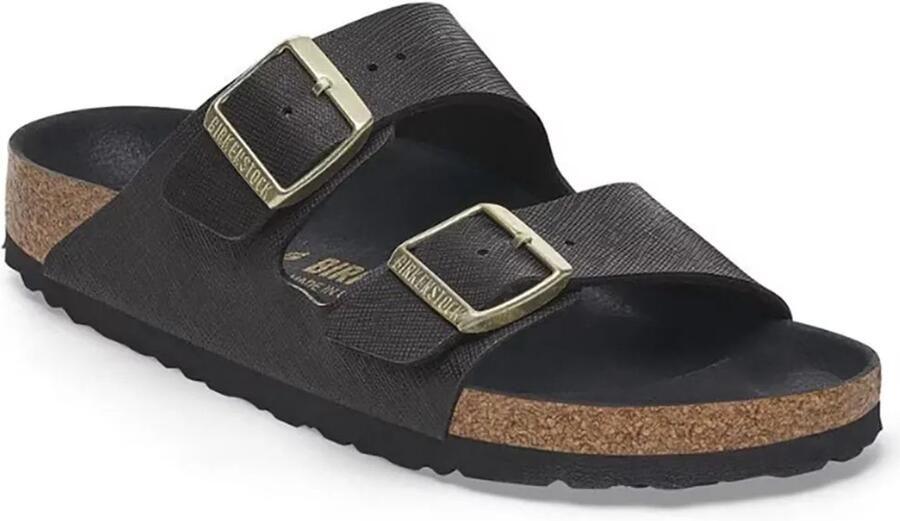 Birkenstock Arizona Birko-flor Embossed Sandalen Zwart Vrouw