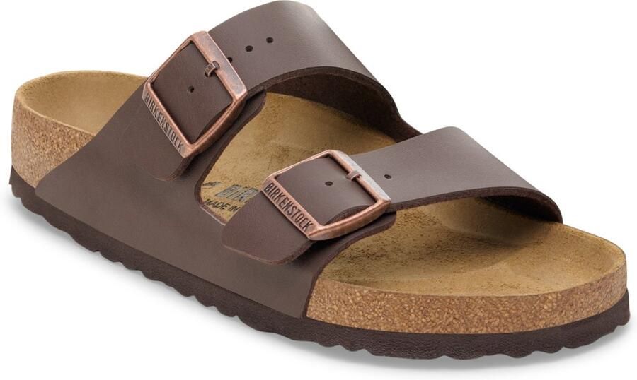 Birkenstock Arizona Birko-Flor Slippers Dark Brown Bruin Unisex Narrow