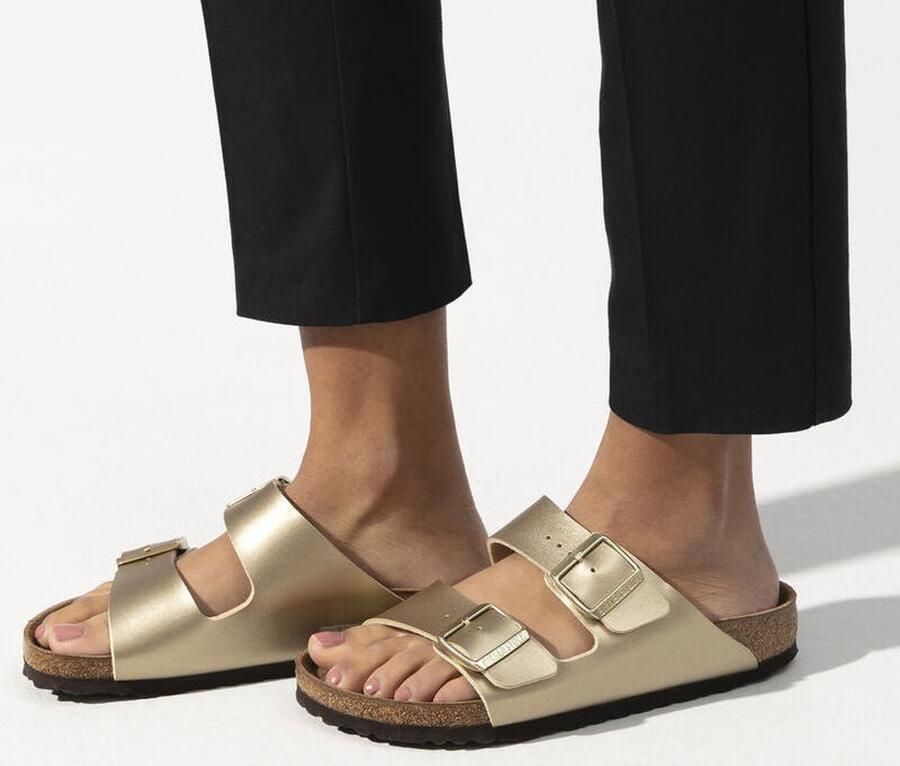 BIRKENSTOCK Slippers Arizona Maat: 42 Materiaal: Leatherlook Kleur: Goud - Foto 9