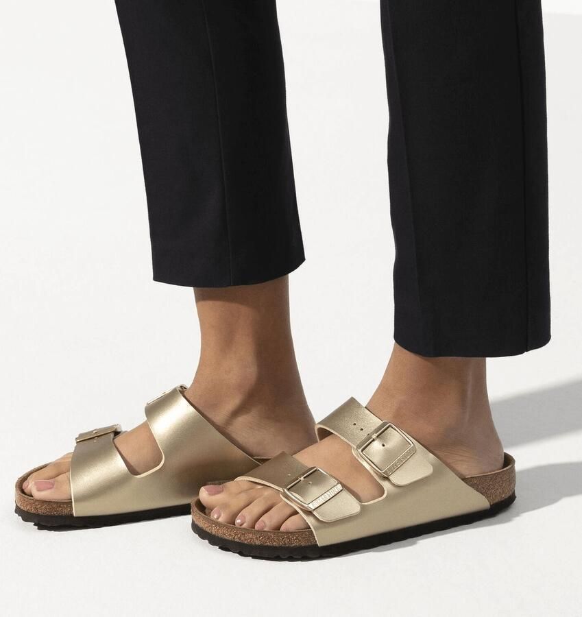 BIRKENSTOCK Slippers Arizona Maat: 42 Materiaal: Leatherlook Kleur: Goud - Foto 5