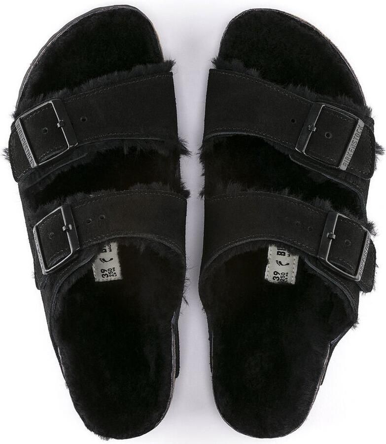 Birkenstock Arizona Shearling Slippers Black Narrow fit | Zwart | Suède - Foto 6
