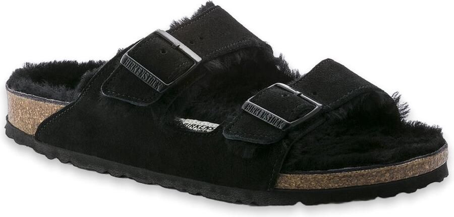 Birkenstock Arizona Fell Pantoffels Sloffen Dames Zwart - Foto 10