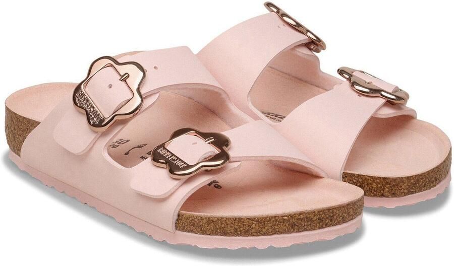 Birkenstock Kid's Arizona Flower Buckle Birko-Flor Sandalen Narrow roze bruin