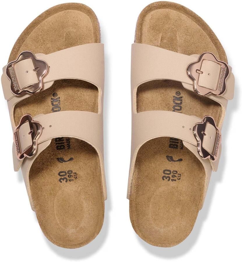 Birkenstock Kid's Arizona Flower Buckle Birko-Flor Sandalen Narrow beige - Foto 3