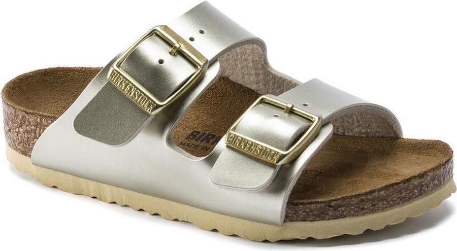 Birkenstock Arizona Kids Slippers Electric Metallic Gold Narrow fit | Goud | Imitatieleer