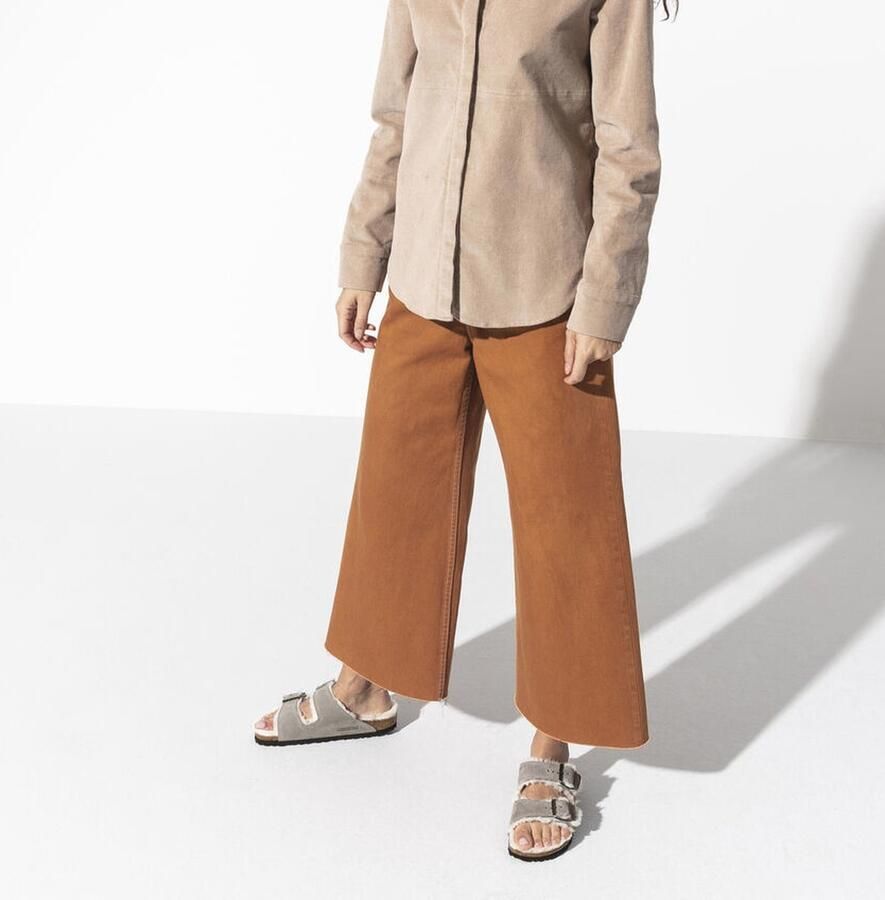 Birkenstock Arizona Shearling Slippers Stone Coin Narrow fit | Grijs | Suède - Foto 4