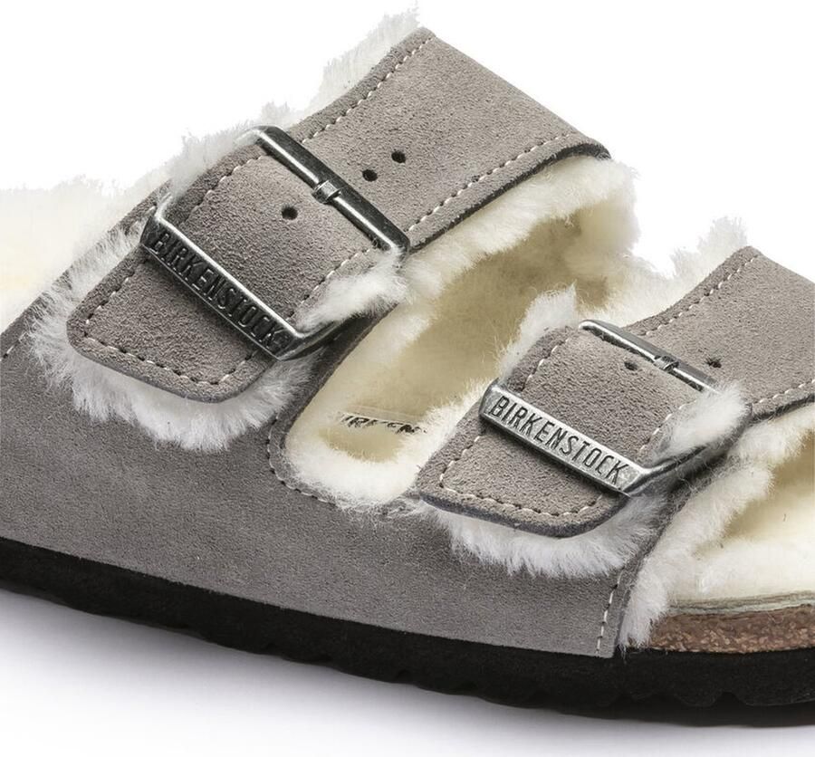 Birkenstock Arizona Shearling Slippers Stone Coin Narrow fit | Grijs | Suède - Foto 10