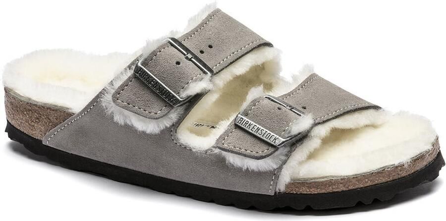 Birkenstock Arizona Shearling Slippers Stone Coin Narrow fit | Grijs | Suède - Foto 6