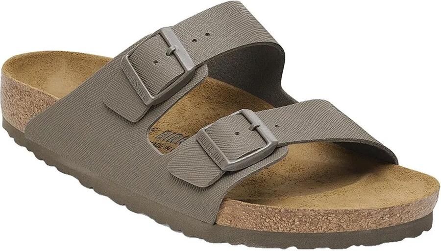 Birkenstock Arizona Mixed Leather Concrete Sandalen Grijs Man