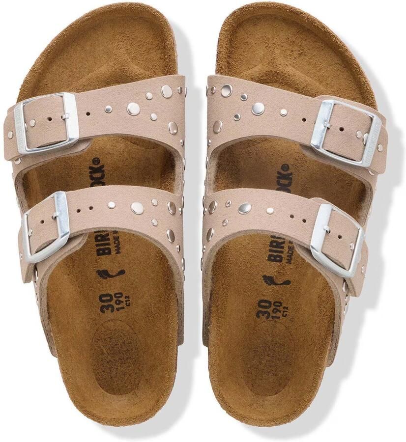 Birkenstock Kid's Arizona Rivet Border Synthetik Sandalen Narrow beige bruin - Foto 6