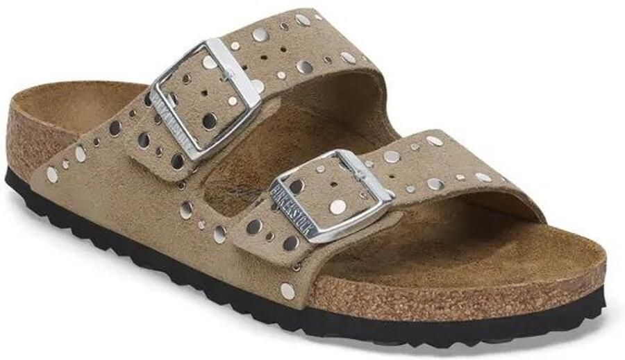 BIRKENSTOCK Teenslippers Dames Arizona Rivet Border Maat: 43 Materiaal: Suède Kleur: Beige - Foto 2