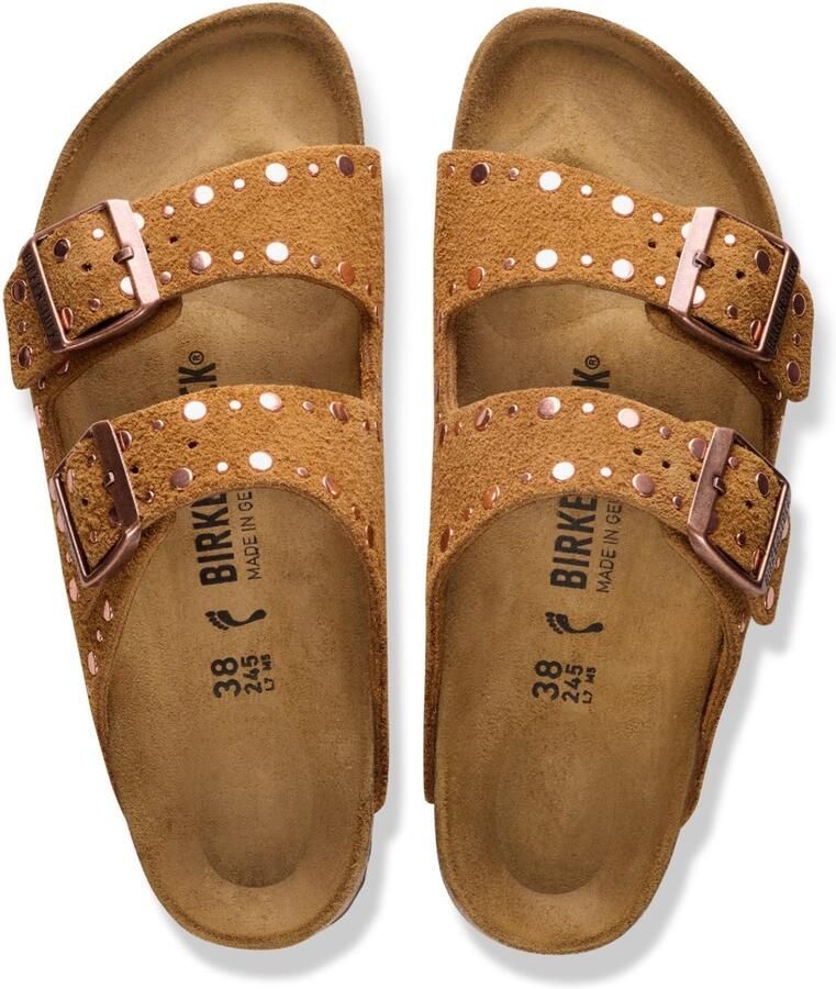 Birkenstock ARIZONA RIVETS MINK SUÈDE NARROW-37(4067707787203)