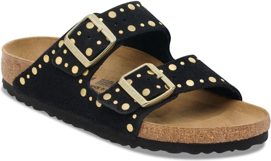 Birkenstock ARIZONA RIVETS ZWART SUÈDE NARROW-39(4067707356591)