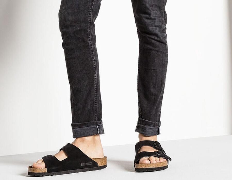Birkenstock Arizona zwart suède zacht voetbed narrow sandalen uni (951323) - Foto 14