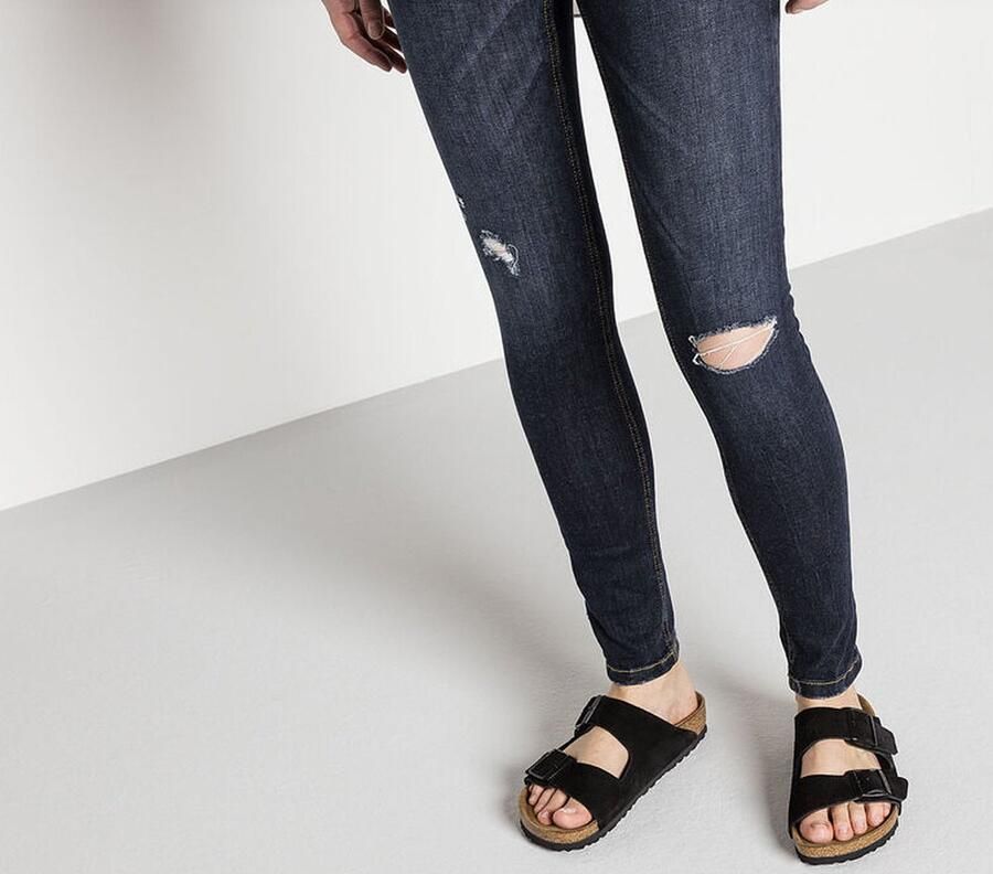 Birkenstock Arizona zwart suède zacht voetbed narrow sandalen uni (951323) - Foto 7