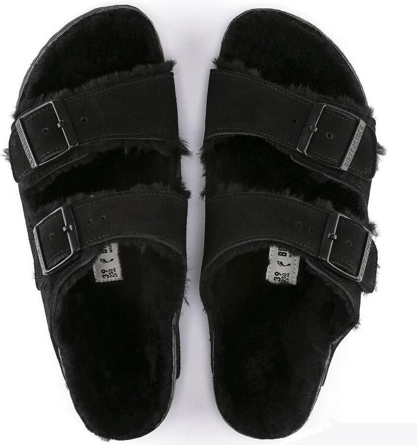 Birkenstock Arizona Shearling Slippers Black Narrow fit | Zwart | Suède - Foto 6