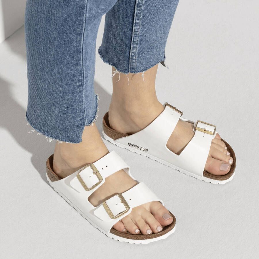 Birkenstock Arizona Slippers Patent White Regular fit | Wit | Imitatieleer