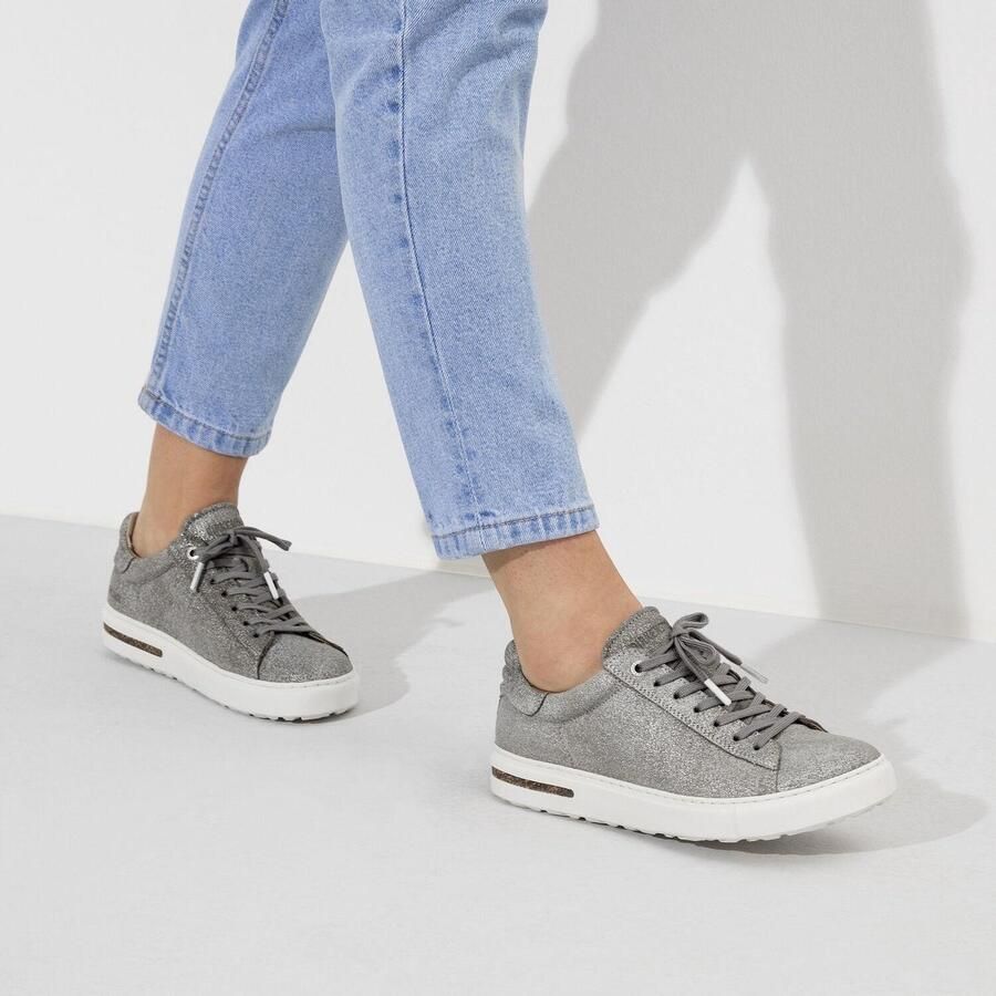 Birkenstock Bend Low Dames Sneakers Silver Metallic Narrow-fit Zilver Suède - Foto 2