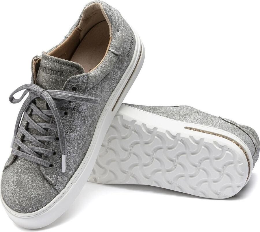 Birkenstock Bend Low Dames Sneakers Silver Metallic Narrow-fit Zilver Suède - Foto 4