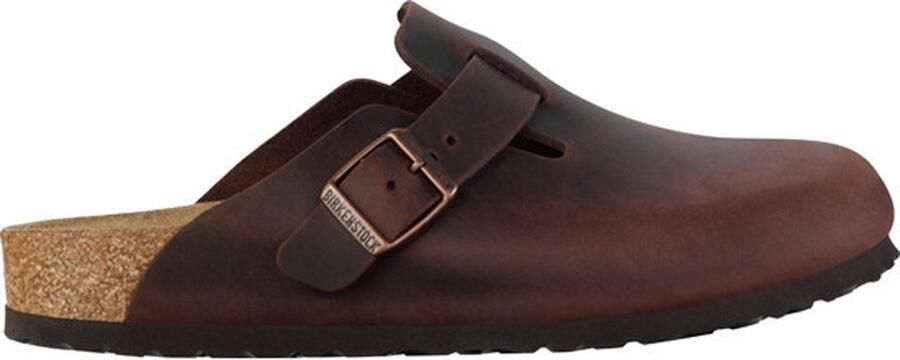 Birkenstock Boston Tabacco Brown narrow Fettleder Oiled Leather Unisex Pantoffels Tabacco Brown
