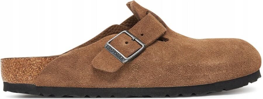 Birkenstock Platte sandalen Boston soft footbed suede leather