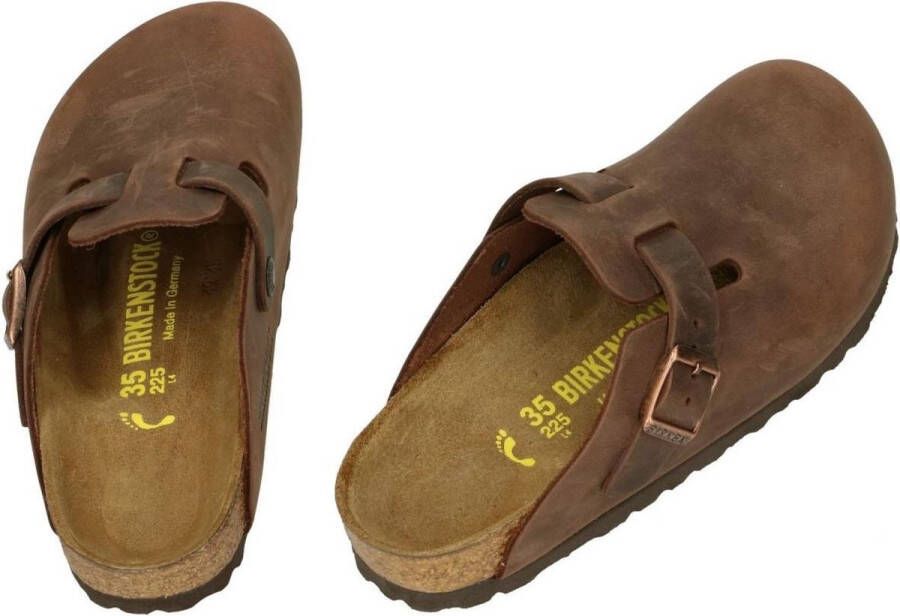 Birkenstock Boston Tabacco Brown narrow Fettleder Oiled Leather Unisex Pantoffels Tabacco Brown - Foto 3