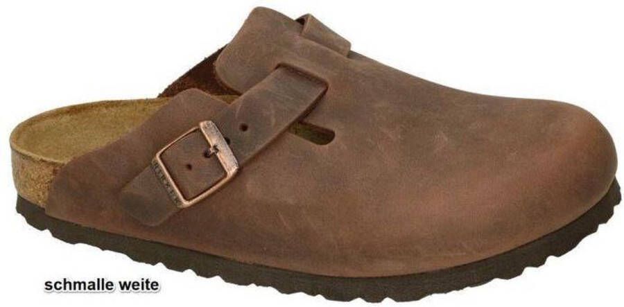 Birkenstock Boston Tabacco Brown narrow Fettleder Oiled Leather Unisex Pantoffels Tabacco Brown - Foto 6