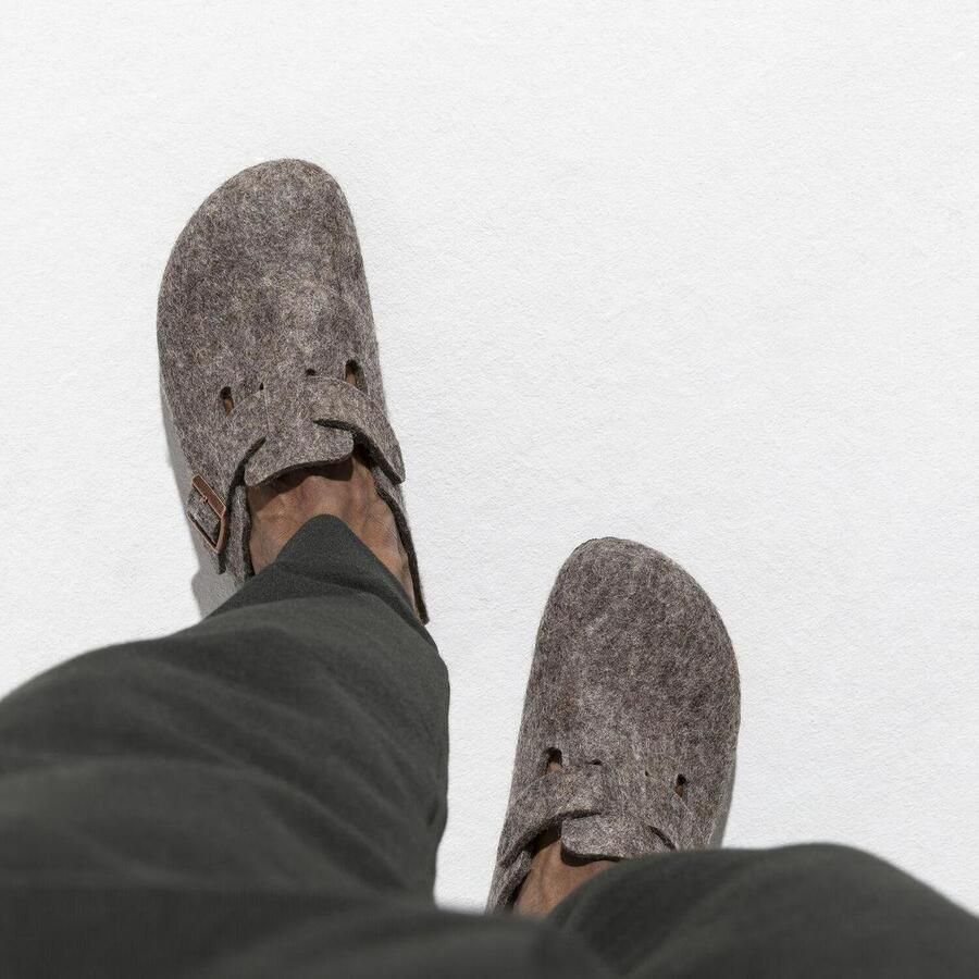 Birkenstock Wollen Boston Klompen Smalle Pasvorm Bruin Unisex - Foto 4